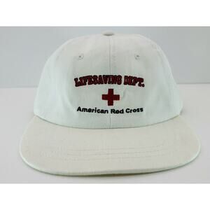 VINTAGE AMERICAN RED CROSS “LIFESAVING DEPARTMENT” WHITE HAT CAP ADJUSTABLE